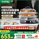 藍(lán)寶（BLAUPUNKT）玻璃電蒸鍋蒸燉鍋家用多功能鍋10L大容量燉蒸煮一體多層可視蒸汽鍋不銹鋼發(fā)熱盤智能預(yù)約 10L 0塑料玻璃電蒸鍋【標(biāo)配】