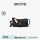 GROTTO個(gè)樂(lè)黑石包小號(hào)迷你號(hào)無(wú)性別主義植鞣綿羊皮單肩斜挎軟包禮物 黑石S水波紋金標(biāo)