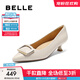 百麗（Belle）舒適優(yōu)雅單鞋女2025春新商場(chǎng)款真皮氣質(zhì)高跟鞋D3N1DAQ5 米白 37 (235mm)