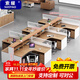 索耀屏風(fēng)工位辦公桌辦公室卡座工作臺職員桌電腦桌椅組合轉角辦公家具 【干字型】6人位含6柜含6椅