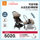 StokkeYOYO3 0+6+全能型嬰兒推車(chē)可折疊遛娃神輕便嬰兒車(chē)可坐可躺 yoyo3 0+6+卡其 黑色車(chē)架
