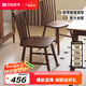 原始原素餐椅實(shí)木椅子現代簡(jiǎn)約家用豎條餐椅靠背椅吃飯椅子書(shū)桌椅P3121 【橡膠木-黑胡桃色】餐椅-2把