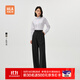 海瀾之家（HLA）西褲女裝款時(shí)尚通勤褲子女裝春秋曠野美拉德 黑色Y2 M 160/68A 建議100-115斤