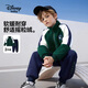 迪士尼寶寶（Disney Baby）男童套裝兒童搖粒絨外套褲子中大童裝春季毛絨兩件套 墨綠 150