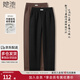 她池加絨休閑褲2024冬裝新款女裝松緊腰雙插袋長(cháng)款哈倫褲