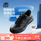 斯凱奇（Skechers）男鞋秋透氣軟底通勤鞋男運動(dòng)閃穿商務(wù)皮鞋休閑鞋男 BLK黑色 40