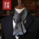 海派印象真絲男士絲巾桑蠶絲商務(wù)休閑圍脖雙層長(cháng)款圍巾男時(shí)尚西裝長(cháng)巾紳士 氣質(zhì)高貴-短款