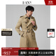 漢尼（HANY）德式戰壕風(fēng)衣男外套男士英倫風(fēng)切爾西軍大衣黑色大衣長(cháng)款男裝秋季 特洛斯卡其 M (48) 【建議130-150斤】