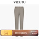 威可多（VICUTU）男士休閑褲秋季款商務(wù)休閑褲子時(shí)尚通勤修身長(cháng)褲 灰色 33 175/87A