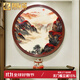 禮御友嘉新中式純手工蘇繡刺繡大幅圓形鴻運當頭客廳玄關(guān)臥室床頭裝飾掛畫(huà) 鴻運當頭(86*86cm)
