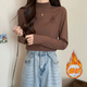 喜亮顏德絨半高領(lǐng)打底衫女秋冬2025新款修身保暖內(nèi)搭長(zhǎng)袖t恤打底衫女裝 咖啡色口袋兔子 XL 建議【110-125斤】
