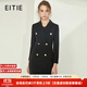 愛(ài)特愛(ài)（EITIE）秋冬新品明星同款氣質(zhì)時(shí)尚通勤職場(chǎng)OL風(fēng)開(kāi)衩連衣裙5807558 黑20 M 160