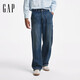 蓋璞（GAP）男裝秋季經(jīng)典款純棉中腰無(wú)彈寬松直筒牛仔褲休閑長(cháng)褲791836