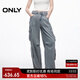 ONLY2025夏季新款工裝休閑風(fēng)寬松闊腿褲長(cháng)褲牛仔褲女|125232069 J33350水洗牛仔藍 XS XS標準褲長(cháng)