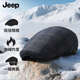 JEEP中老年帽子男冬季保暖加絨護耳前進(jìn)帽鴨舌帽防風(fēng)防寒冷帽 青格