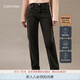 Calvin KleinJeans四季款女士潮流美式復古ck微彈洗水高腰闊腿牛仔褲J224475 1BY-牛仔深灰 26