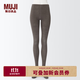 無(wú)印良品（MUJI）女式 合腳直角 褲襪 連腳褲襪打底襪 打底褲 DGE05A3A 深咖啡色 L(身高160-165臀圍95-100A)