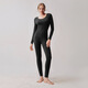 寶娜斯保暖內衣套裝女士發(fā)熱大碼秋冬季柔塑美體蓄暖女式打底秋衣秋褲 素描黑套裝【視覺(jué)顯瘦】 M 【建議體重80-120斤】