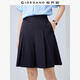 佐丹奴西裝短褲女夏季新款垂感闊腿裙褲收褶顯瘦五分褲女05405311 66標志軍藍 L
