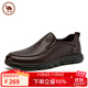 駱駝皮鞋男士商務(wù)休閑鞋軟底軟皮爸爸懶人鞋子W932263660棕色41