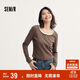 森馬（Semir）長(cháng)袖T恤女短款撞色打底衫簡(jiǎn)約風(fēng)秋季假兩件修身衣服101524101005