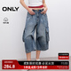 ONLY2025夏季新款酷感口袋裝飾設計低腰短褲牛仔褲女|125243010 J33 復古350牛仔洗水 L