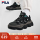 斐樂(lè )（FILA）官方加絨豌豆鞋男鞋老爹鞋運動(dòng)鞋冬季新款保暖休閑鞋 黑/夜森林綠-BM 42