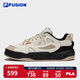 FILA FUSION斐樂潮牌男鞋BANK II專業(yè)滑板鞋運(yùn)動鞋板鞋 古白色/水泥棕-AC 39