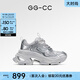 GG-CC【白鹿同款】秋季新款潮流厚底老爹鞋銀色增高休閑鞋女G24X9833 銀色 37