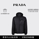 PRADA/普拉達【禮物】男士可卸式束繩兜帽再生尼龍羽絨服外套 黑色 50