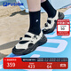 FILA FUSION斐樂(lè )瑪麗珍涼鞋女鞋夏涼拖魔術(shù)貼海螺沙灘鞋子 微白/黑-WB 37.5