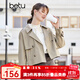 betu百圖女裝春秋韓版寬松炸街小個(gè)子外套短風(fēng)衣2201T35 卡其 M