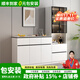 愛(ài)沐歌餐邊柜靠墻一體客廳實(shí)木巖板收納置物柜子儲物柜廚房櫥柜茶水邊柜 暖白配灰色 100矮柜+60高柜 生態(tài)板-巖板餐邊柜