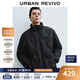 UR2025冬季新款男裝潮流褶皺立領(lǐng)拉鏈口袋羽絨服UUV150018 正黑 M