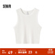 森馬背心女短款緊身圓領(lǐng)內搭簡(jiǎn)約春ins基礎上衣顯瘦小個(gè)子 本白10102 M