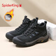 蜘蛛王加絨雪地靴男款2025新款冬季保暖棉鞋男士戶(hù)外防滑登山鞋男 黑色 加絨 43 (265mm)