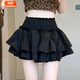 婍妡蛋糕裙半身裙女2025新款春夏季高腰小個(gè)子芭蕾風(fēng)a字蓬蓬白色短裙 強烈推薦(黑色)*升級內襯 S 建議(70-88斤)