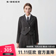 S.DEER圣迪奧女裝通勤風(fēng)西裝領(lǐng)條紋蕾絲毛呢外套S23482209 德國灰/87 L