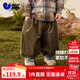 迷你巴拉巴拉男童褲子2025秋新品純棉寶寶復古寬松兒童聯(lián)名長(cháng)褲 卡其50645 90