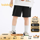 巴拉巴拉童裝嬰兒褲子男童寶寶休閑褲兒童中褲純棉2025新款夏裝時(shí)尚短褲 黑色90001 110