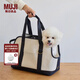 無(wú)印良品（MUJI）聚酯纖維棉麻混紡 寵物包 寵物用品 便攜外出 貓包 深藏青色 42*22*30cm