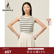 beanpole【新品】  2025秋冬女士基礎內搭無(wú)袖條紋背心針織T恤 白色 M 165/88A