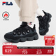 FILA 斐樂(lè )官方PEASE WE摩登運動(dòng)鞋女加絨豌豆鞋休閑鞋 黑/影黑灰-BD 37.5