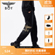 BOY LONDON25新款春夏情侶款休閑褲老鷹logo印花針織長(cháng)褲N15007 黑色 M