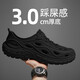 2025涉水洞洞鞋男款夏季外穿新款戶(hù)外防滑釣魚(yú)專(zhuān)用涼鞋輪胎底男士 EVA洞洞鞋輪胎底-黑色 42 -43適合41-42