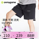 onmygame兒童短褲夏季輕薄透氣男童五分褲運(yùn)動(dòng)休閑女童純色新款 神秘黑 140