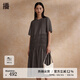 播桑蠶絲連衣裙女商場(chǎng)同款2024夏新款小個(gè)子中長(cháng)款裙子BDR2LD1670 G20象灰 M