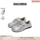 SugarSu 25年春季新款貝殼頭芭蕾舞真皮休閑瑪麗珍運動(dòng)單鞋女 千禧銀色 36