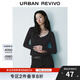 UR2025秋季新款女裝輕芭蕾風撞色蝴蝶結(jié)長袖T恤UYY450011 黑色 M