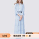 MeetMetro瑪依爾法式仙女連衣裙女2025秋新款高端氣質(zhì)純欲風(fēng)裙子禮服長裙 淺藍(lán)【現(xiàn)貨】 M